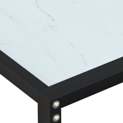 vidaXL Konsolipöytä valkoinen marmori 200x35x75,5 cm karkaistu lasi