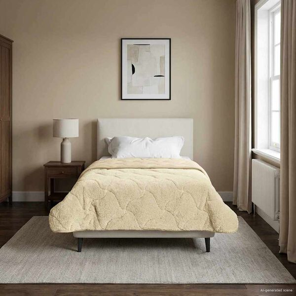 vidaXL Kes&auml;peitto Kerma 155 x 200 cm Mikrokuitu ja teddy fleece