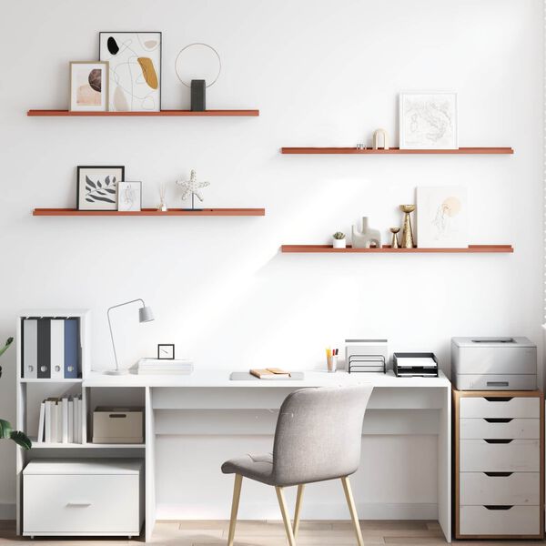 vidaXL Sein&auml;hylly hyllyll&auml; 4 pcs Punainen 115 x 9 x 3 cm Tekninen puu