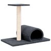 vidaXL Kissan raapimispylv&auml;s tunnelilla tummanharmaa 60x34,5x50 cm