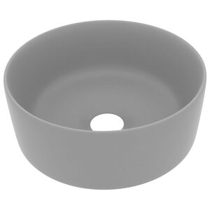 vidaXL Ylellinen pesuallas py&ouml;re&auml; matta vaaleanharmaa 40x15 cm keraami