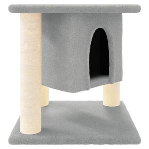 vidaXL Kissan kiipeilypuu sisal- raapimispylv&auml;ill&auml; vaaleanharmaa 37 cm