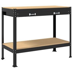 vidaXL Ty&ouml;p&ouml;yt&auml; Musta 114 x 54 x 91 cm Merkitylt&auml;&auml;n puu ja metalli