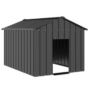 vidaXL Koiratalo katolla 113x153x101 cm galvanoitua ter&auml;st&auml;