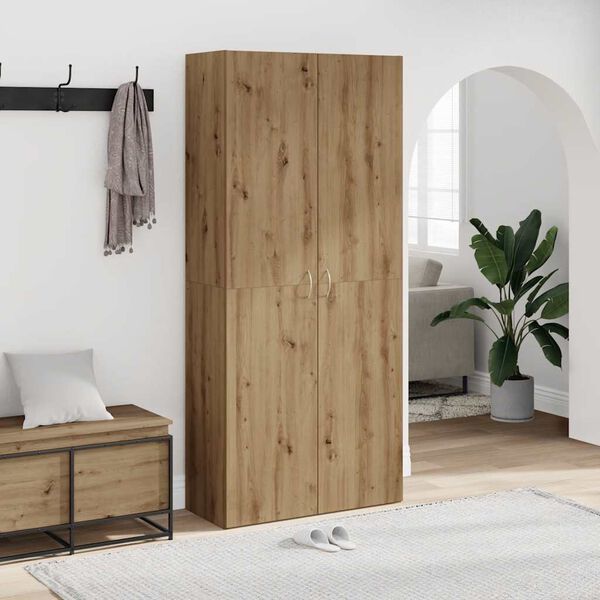 vidaXL Kenk&auml;kaappi k&auml;sity&ouml;l&auml;inen tammi 80x35,5x180 cm tekninen puu