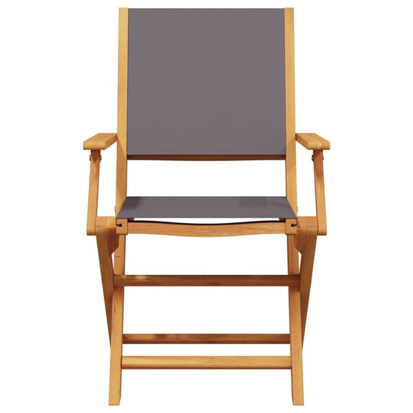 vidaXL 5-osainen Ulkoruokailuryhm&auml; antrasiitti kangas ja t&auml;ysi puu