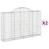 vidaXL Kaarevat kivikorit 2 kpl 200x30x120/140 cm galvanoitu rauta