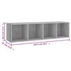 vidaXL TV-tasot 2 kpl betoninharmaa 142,5x35x36,5 cm lastulevy