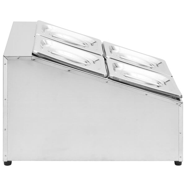 vidaXL Ruokavuokateline 4 kpl GN 1/6 ruostumaton teräs