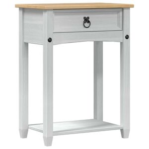 vidaXL Konsolip&ouml;yt&auml; Valkoinen 55 x 35 x 73 cm Massiivinen m&auml;nty