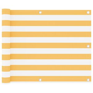 vidaXL Parvekkeen suoja valkoinen ja keltainen 75x300 cm Oxford kangas