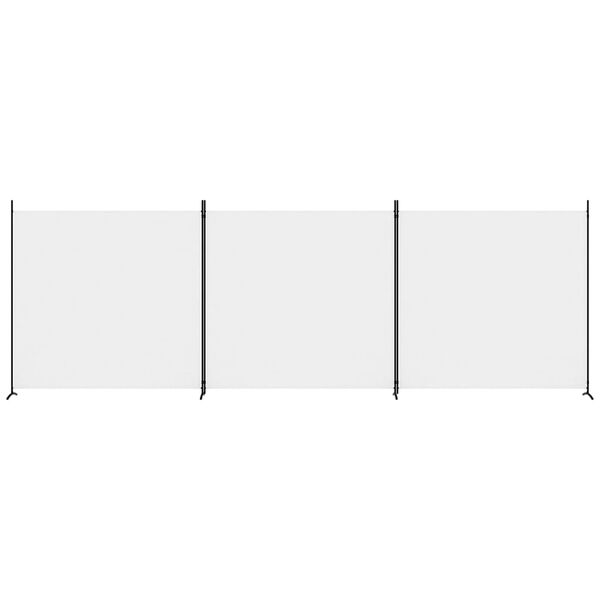 vidaXL 3-paneelinen Tilanjakaja valkoinen 525x180 cm kangas