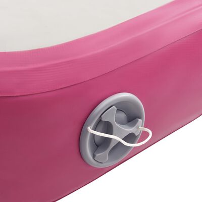 vidaXL Täytettävä voimistelumatto pumpulla 60x100x10 cm PVC pinkki