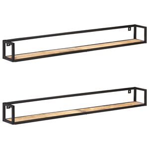 vidaXL Sein&auml;hyllyt 2 kpl 160 cm karkea mangopuu