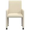 vidaXL Ruokatuolit pyörillä 2 pcs Kerma 57 x 66 x 94 cm Keinonahka