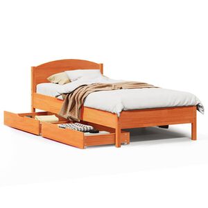 vidaXL S&auml;ngynrunko ilman patjaa vahanruskea 75x190 cm t&auml;ysi m&auml;nty