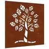 vidaXL Puutarhasein&auml;koriste 55x55 cm corten ter&auml;s puukuvio