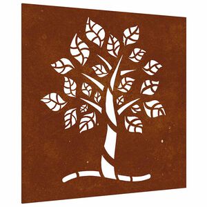 vidaXL Puutarhasein&auml;koriste 55x55 cm corten ter&auml;s puukuvio