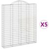 vidaXL Kaarevat kivikorit 5 kpl 200x30x220/240 cm galvanoitu rauta