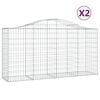 vidaXL Kaarevat kivikorit 2 kpl 200x50x100/120 cm galvanoitu rauta