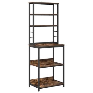 vidaXL Keitti&ouml;hylly 5 tasoa 60 x 40 x 168 cm Tekninen puu Savup&auml;hkin&auml;