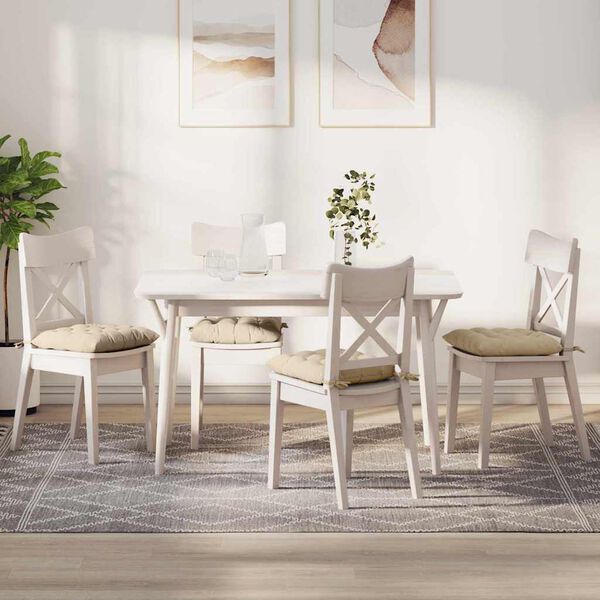 vidaXL Istuintyynyt 4 pcs Kerma 40 x 40 x 6 cm Mikrokuitu