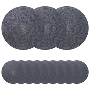 vidaXL Juutti Lautaset 12 kpl Tummanharmaa 100% Tossa Juutti