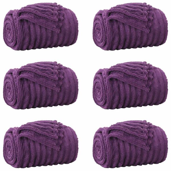 vidaXL Heittop&auml;&auml;llys 6 pcs Violetti 150 x 130 cm Fleese