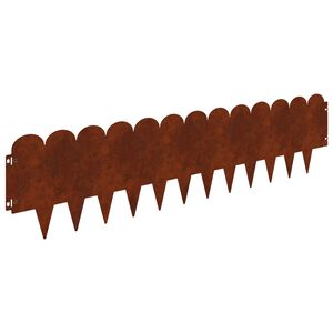 vidaXL Nurmireunus 10 kpl 103 x 25 cm Ter&auml;s Ruosteinen