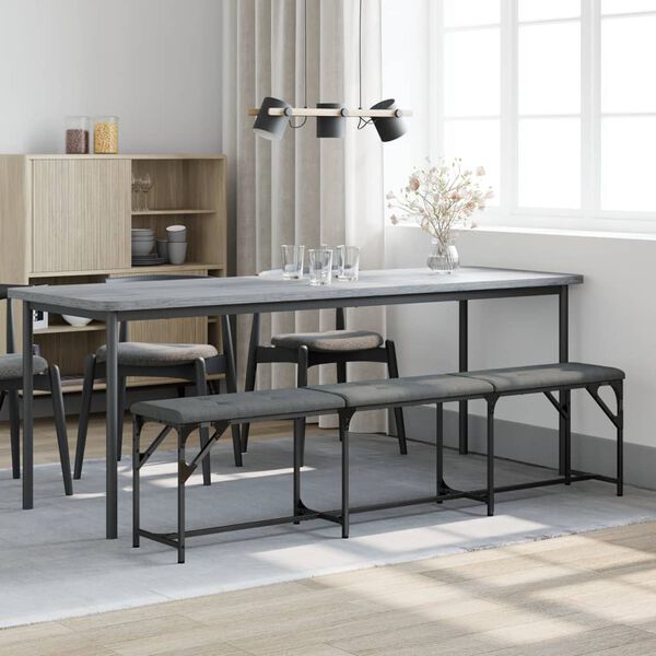 vidaXL Ruokapenkki tummanharmaa 186x32x45 cm ter&auml;s ja kangas