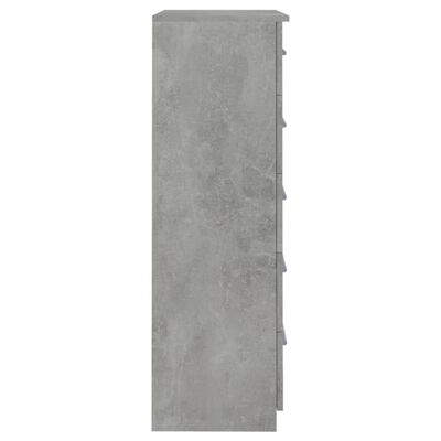 vidaXL Lipasto betoninharmaa 71x35x108 cm lastulevy