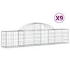 vidaXL Kaarevat kivikorit 9 kpl 200x30x40/60 cm galvanoitu rauta