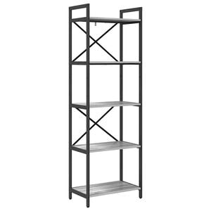vidaXL Kirjahylly 5 tasoa 56 x 34 x 171 cm Tekninen puu Harmaa Sonoma