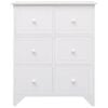 vidaXL Sivukaappi kuudella laatikolla valkoinen 60x30x75 cm keisaripuu