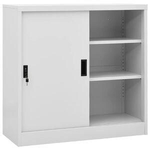 vidaXL Toimistokaappi liukuovella vaaleanharmaa 90x40x90 cm ter&auml;s