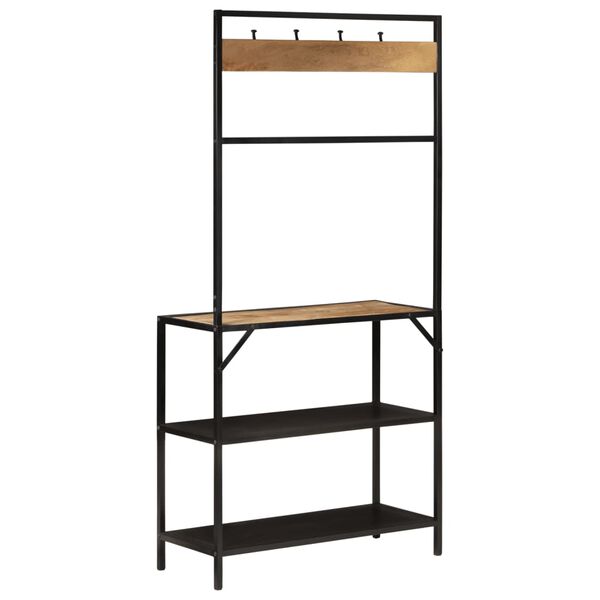 vidaXL Naulakko 90x35x180 cm t&auml;ysi mangopuu ja rauta