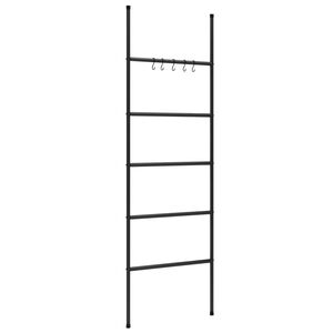 vidaXL Pyyhetelineen tikkaat 5 tasolla musta 58x175 cm rauta