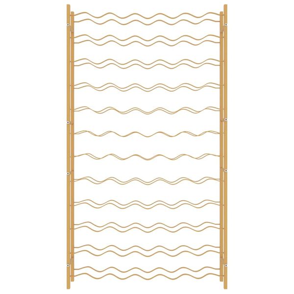 vidaXL Viinipulloteline 72 pullolle kultainen metalli