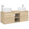 vidaXL Kylpyhuonekalustesetti 3 kpl Sonoma-tammi 49,5 x 44,5 x 66 cm