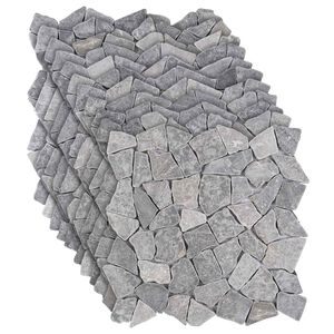 vidaXL Mosaiikkilaatat Vaaleanharmaa 30 x 30 cm Marmori