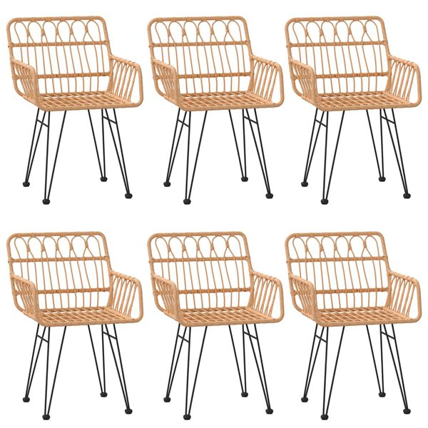 vidaXL 7-osainen Ulkoruokailuryhm&auml; polyrottinki