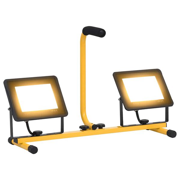 vidaXL LED-valonheitin kahvalla 2x50 W lämmin valkoinen