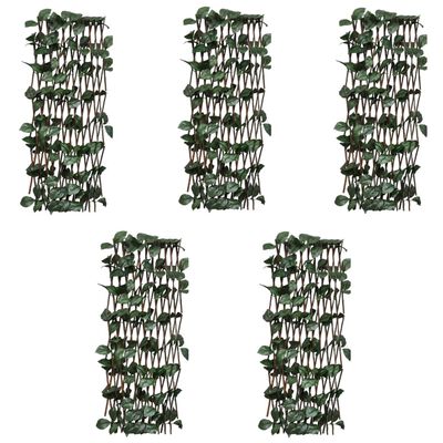 vidaXL Pajusäleikköaidat 5 kpl keinotekoisilla lehdillä 180x60 cm