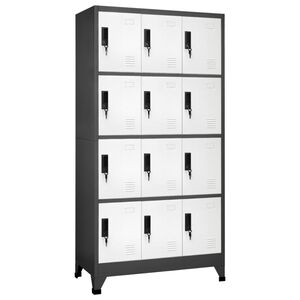 vidaXL Pukukaappi antrasiitti ja valkoinen 90x45x180 cm ter&auml;s