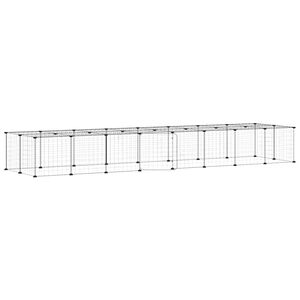 vidaXL 36-paneelinen lemmikkih&auml;kki ovella musta 280x70x35 cm ter&auml;s