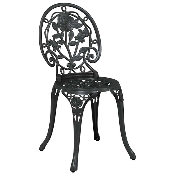 vidaXL Puutarhan Bistro Set 3 pcs Musta Alumiini