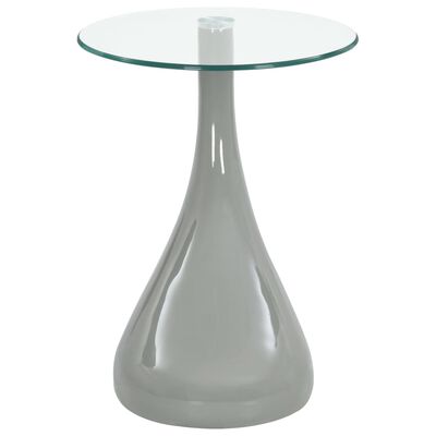 vidaXL Sohvapöydät 2 kpl pyöreä lasinen pöytälevy korkeakiilto harmaa
