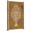 vidaXL Puutarhaportti 100x125 cm Corten-ter&auml;s, puukuvio