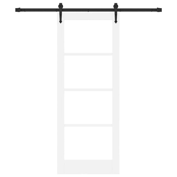 vidaXL Liukuovi Valkoinen 78 x 202 cm Täysi mänty ja lasi