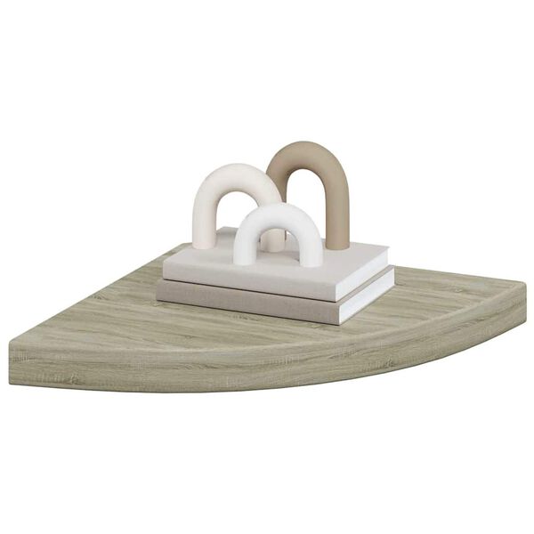 vidaXL Kelluvat kulmahyllyt 2 kpl tammi 35x35x3,8 cm MDF